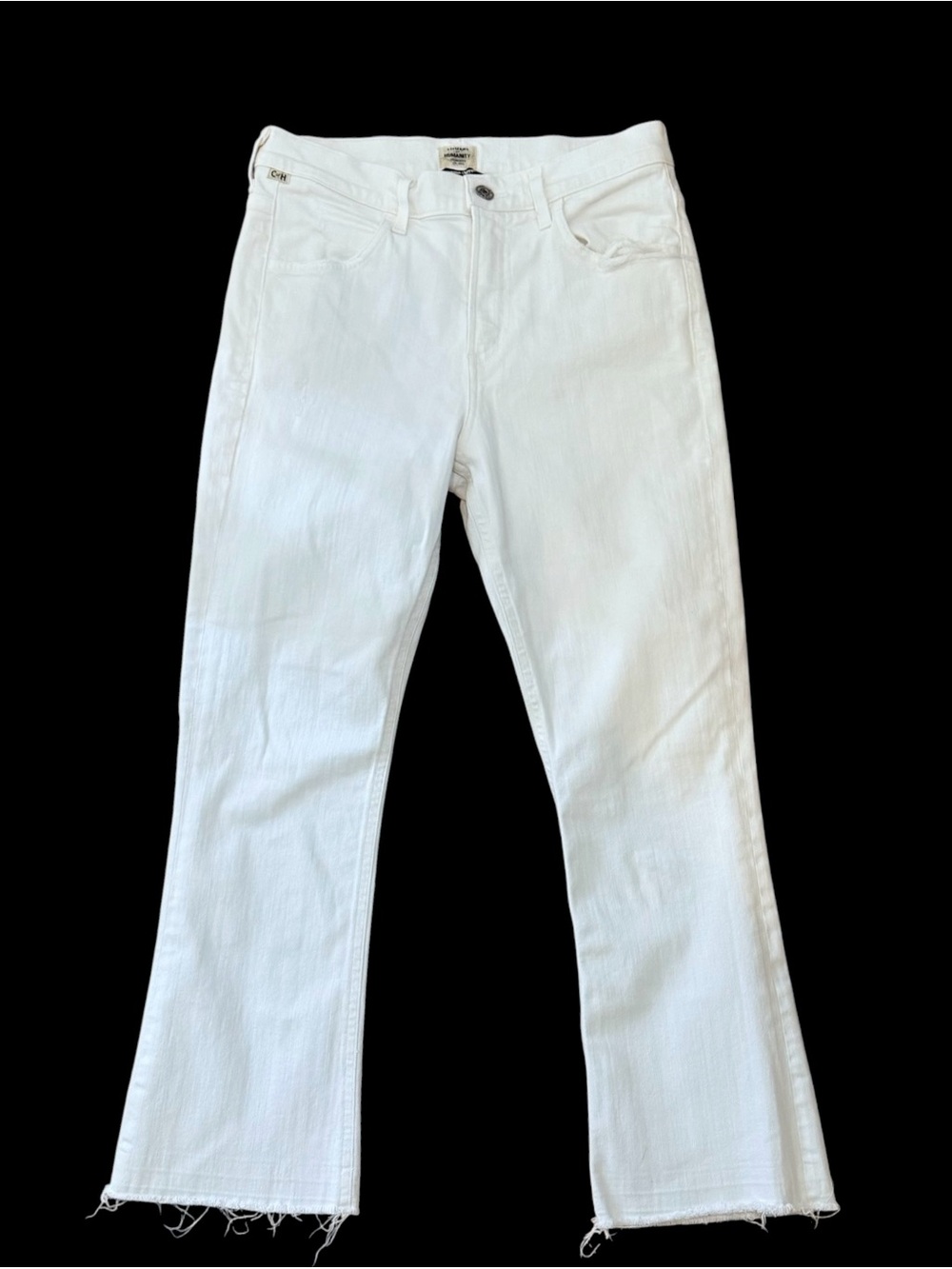 Citizens of Humanity Drew Crop Flare Women's White Jeans
